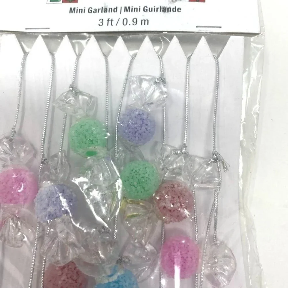 Michaels Merry Minis Silver Garland 3 Ft Tree Decor Frosted Sugar Gumdrops